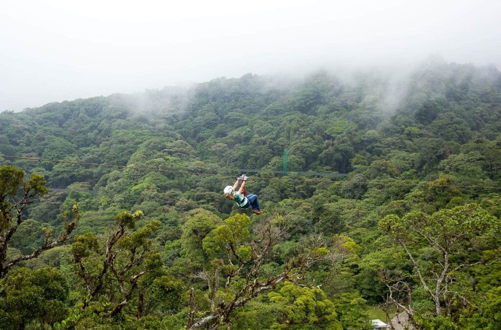 Zip-lining in Monteverde